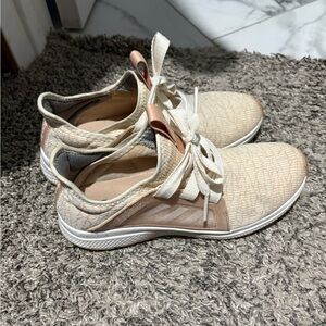 Adidas Women's Cream and Pink Sneakers